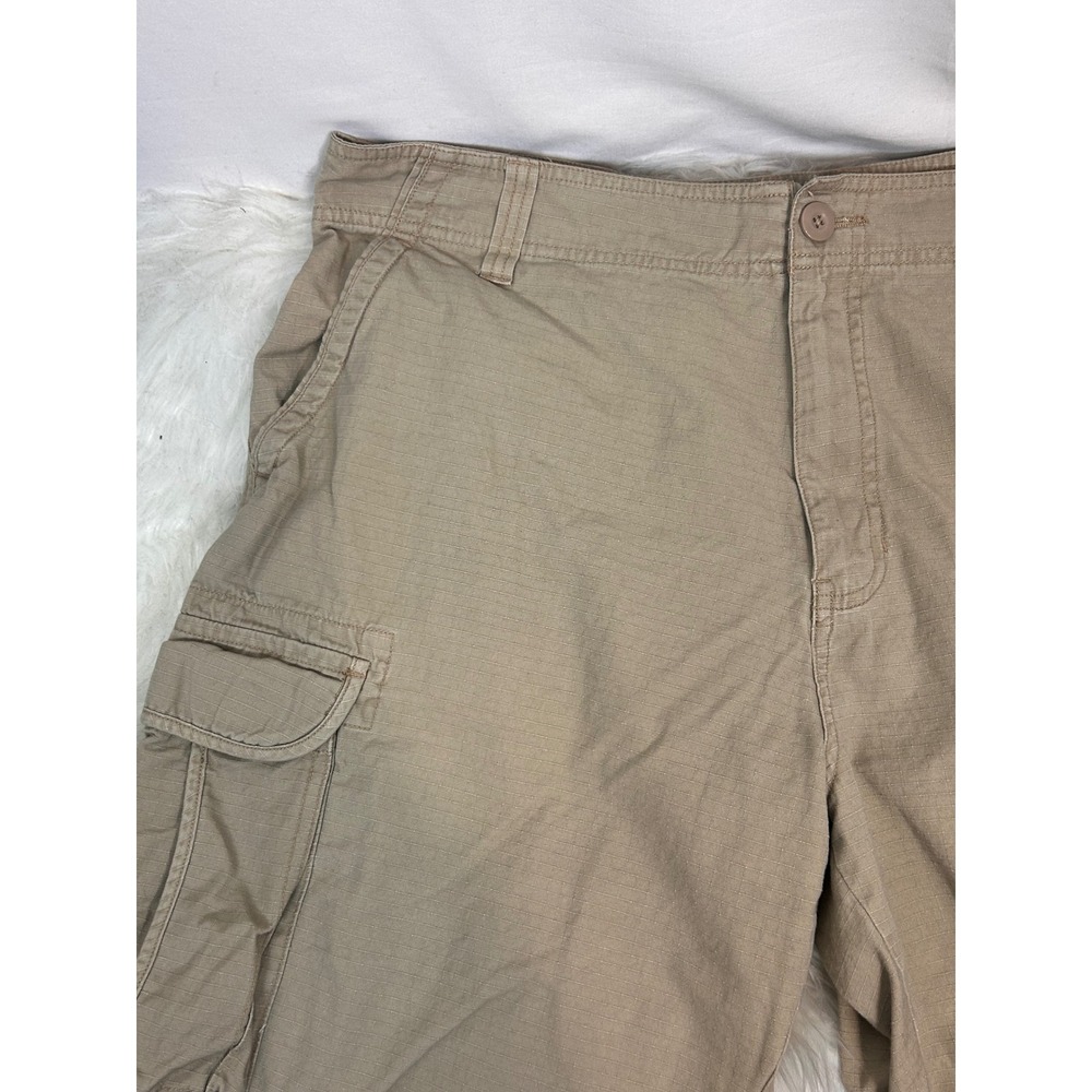 Magellan Sportswear Mens Khaki Tan Ripstop Cargo Shorts Size 38 Cotton Outdoor - Picture 2 of 10